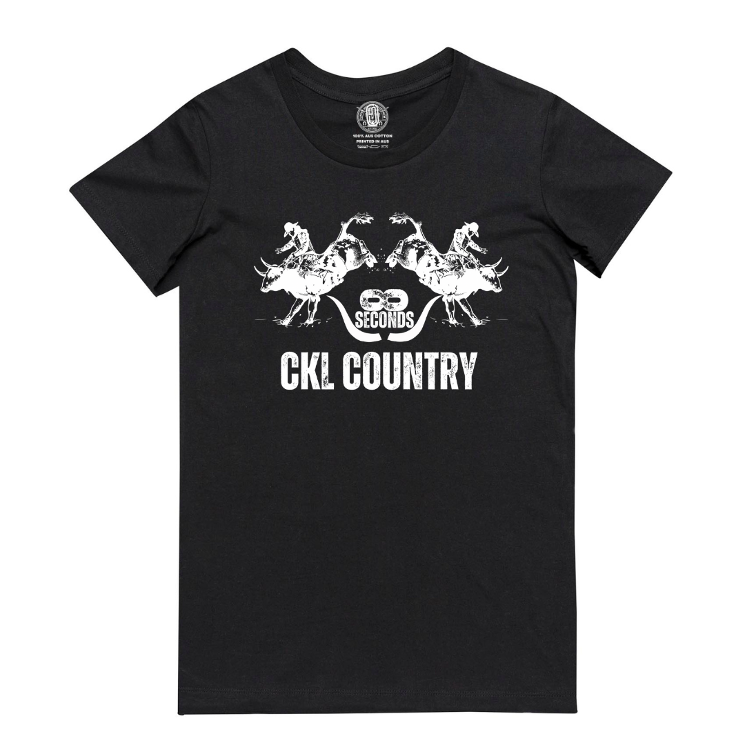 CKL Country & Kids - 8 Seconds Women's Tee | Pink & Black