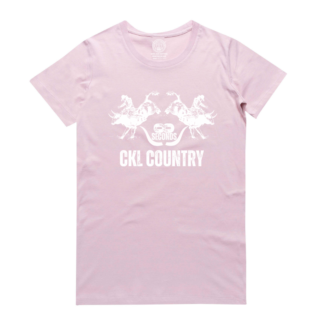 CKL Country & Kids - 8 Seconds Women's Tee | Pink & Black
