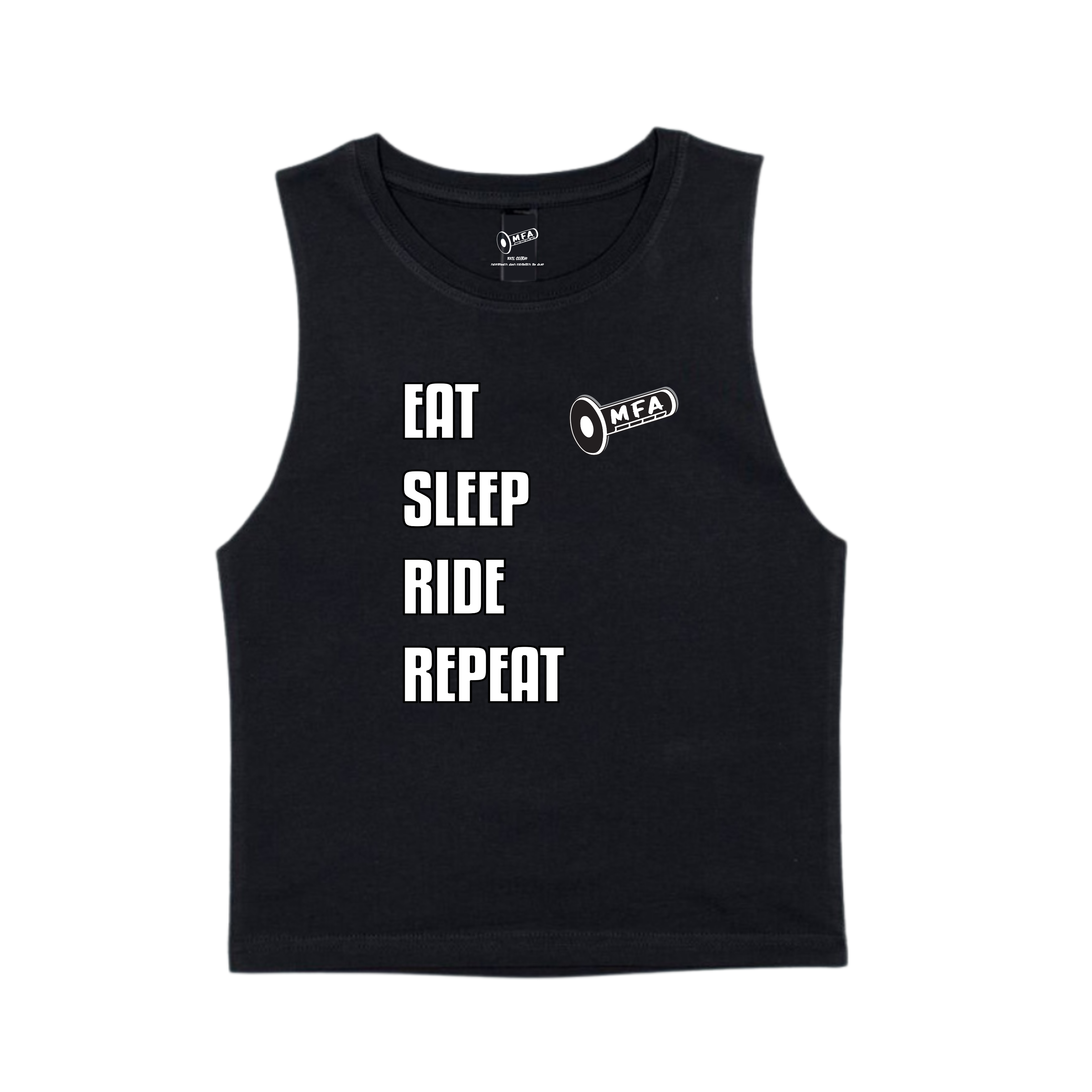 MFA - Kids Eat Sleep Ride Repeat Black Tank* (AS3009)
