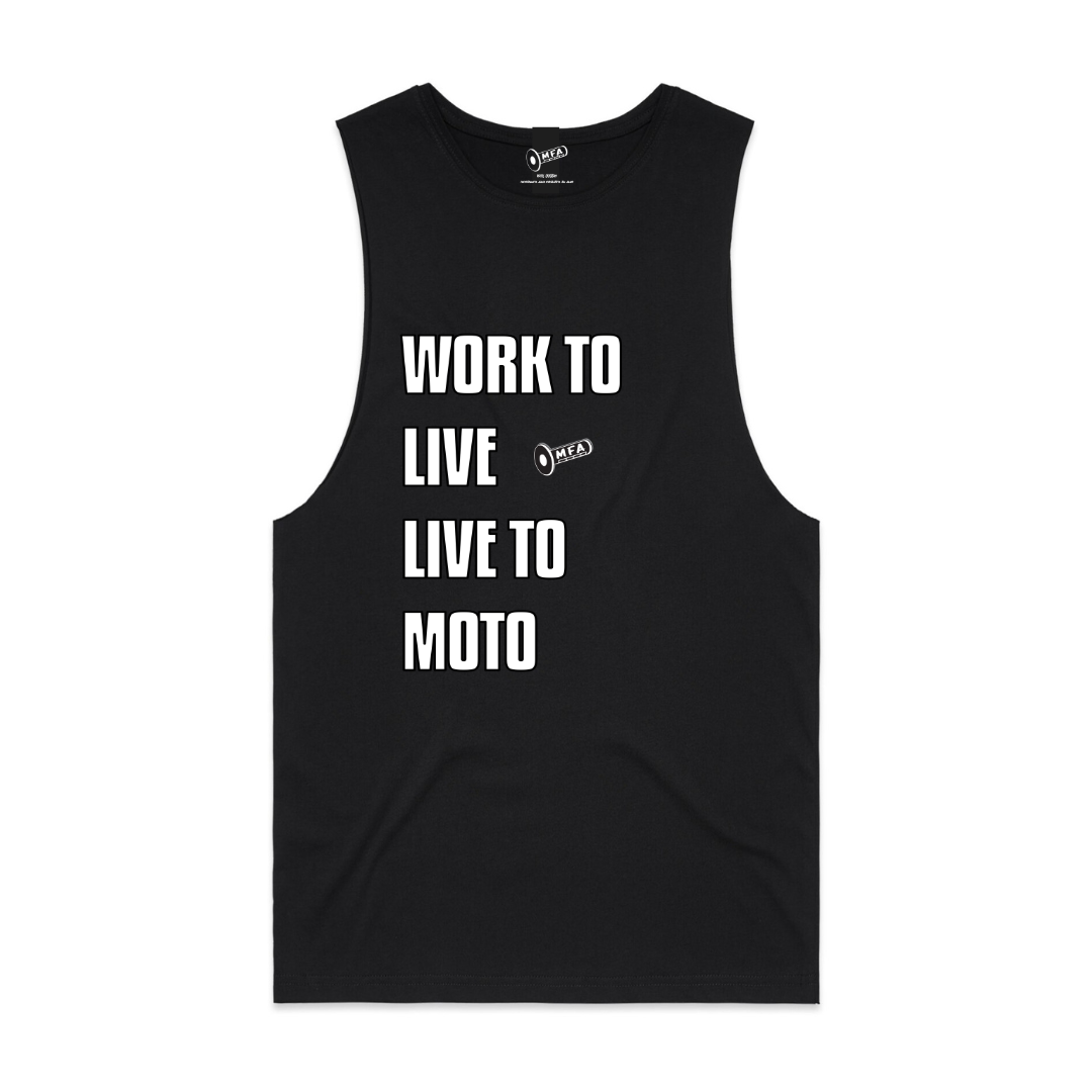 MFA - Mens Live To Moto Black Tank* (AS 5025)