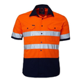 Ritemate Shirt - Men's 2 Tone Short Sleeve Regular Weight Open Front Reflective Tape - 3 Colours