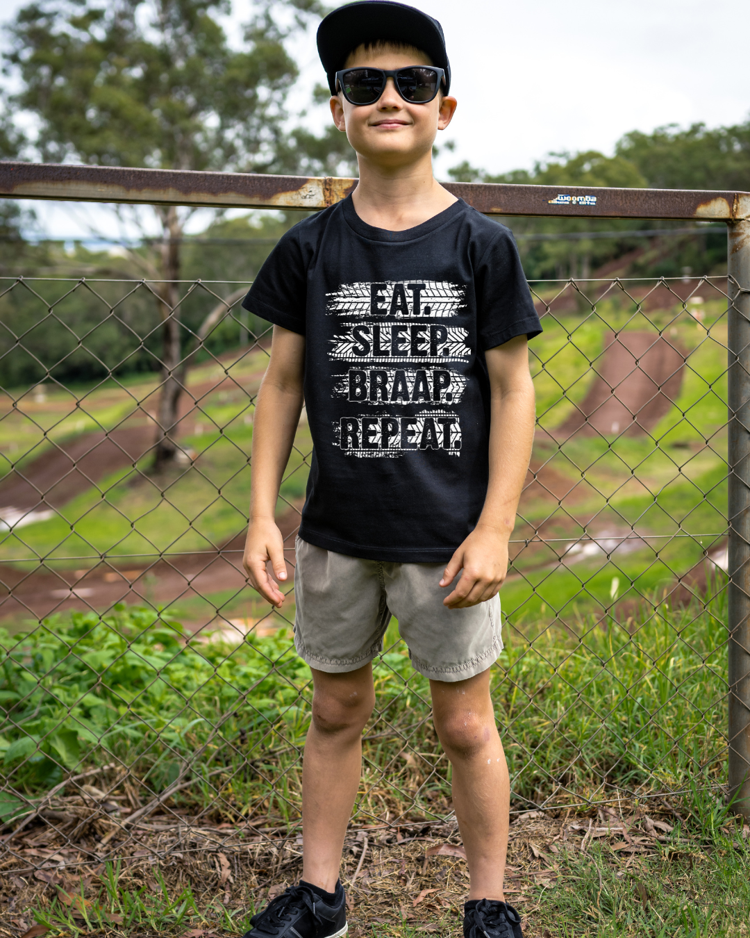 MFA - Eat Sleep Braap Repeat Black Tee* (AS3005/3006)