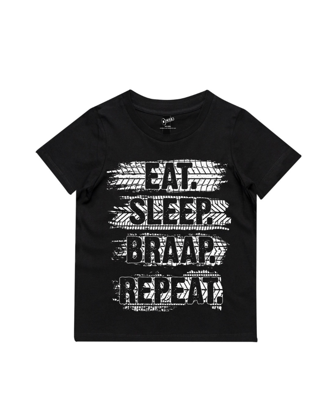 MFA - Eat Sleep Braap Repeat Black Tee* (AS3005/3006)